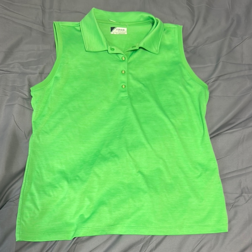 Vibrant Green Sleeveless women’s Izod Polo Shirt